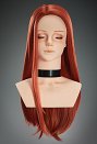 Peluca de Cosplay de Invincible Eve Peluca Larga Lisa Naranja Oscuro
