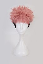 jujitsu fight Yuji Itadori Accesorios de Peluca Rizada Corta Rosa con Gorra de Peluca