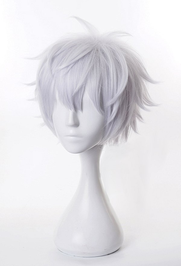 Jujitsu Fight Satoru Cosplay Wig Short Silver Wig