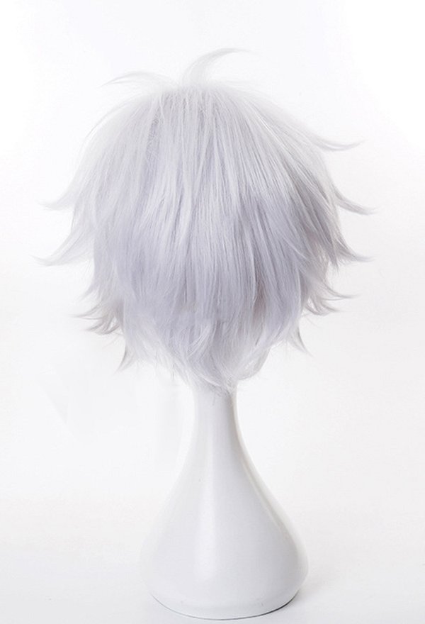 Jujitsu Fight Satoru Cosplay Wig Short Silver Wig