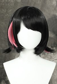Zenless Zone Zero Ellen Joe Cosplay Wig Shark Girl Short Straight Black Pink Shoulder Length Wig