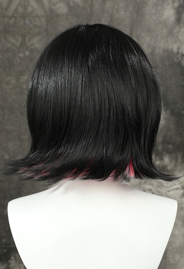 Zenless Zone Zero Ellen Joe Cosplay Wig Shark Girl Short Straight Black Pink Shoulder Length Wig