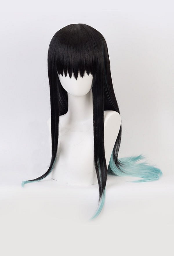 KNY Mist Pillar Muichiro Cosplay Larga Peluca