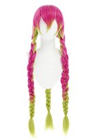 KNY Perruque de Cosplay Love Longue Dégradée Rose Vert