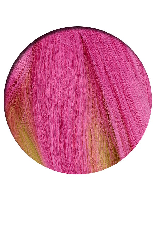 KNY Love Cosplay Wig Pink Green Gradient Plus Thick Long Braid