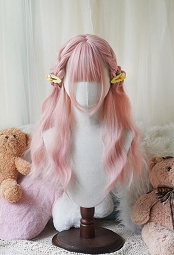 Perruque de Style Lolita Longue Bouclée Rose