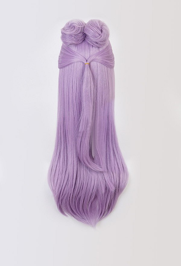 LOL LOL POP_STARS Peluca de Cosplay de Evelynn de Color Púrpura Mixto Degradado con Corte de Pelo de Bola