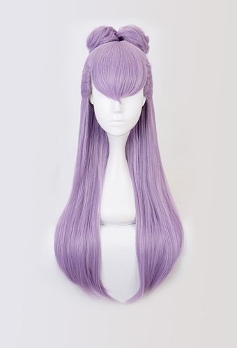 LOL LOL POP_STARS Peluca de Cosplay de Evelynn de Color Púrpura Mixto Degradado con Corte de Pelo de Bola