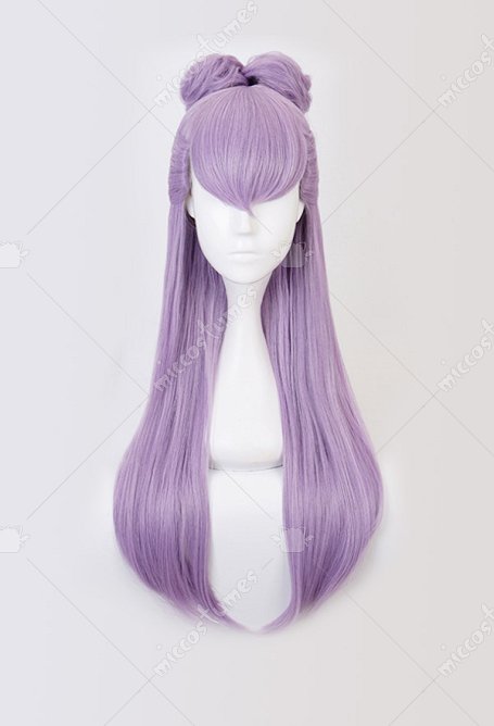LOL LOL POP_STARS Gradient Mixed Purple Color Evelynn Cosplay Wig with Ball Haircut