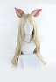 LOL POP_STARS Ahri Gradient Gold Highlights Long Curly Cosplay Wig