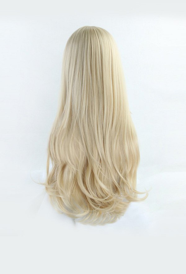 LOL POP_STARS Ahri Gradient Gold Highlights Long Curly Cosplay Wig