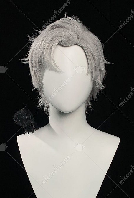  Love and deepspace Sylus Perruque Cosplay Perruque blanche courte