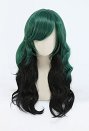 MHA Izuku Midoriya Deku Female Larga Peluca Verde y Negra Rizada de Cosplay
