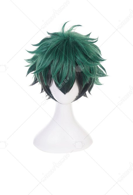 MHA Mon Héros Académie Perruque de Cosplay Izuku Midoriya Vert 