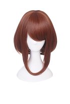 MHA Ochaco Uraraka Maroon Peluca de Cosplay