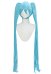 Vocal Cosplay Perruque Bleu Clair Longue Perruque Double Queue de Cheval