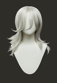 Rival Girl Sue Storm Perruque Cosplay Perruque longue gris argenté