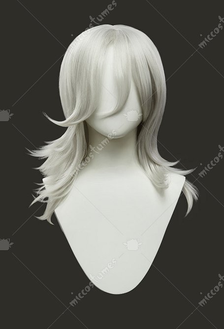 Rival Girl Sue Storm Perruque Cosplay Perruque longue gris argenté