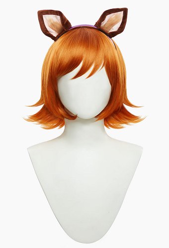 Rival Girl Doreen Peluca Cosplay Peluca de Pelo Pelirrojo Corto