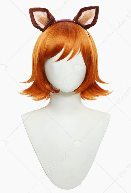Rival Girl Doreen Peluca Cosplay Peluca de Pelo Pelirrojo Corto