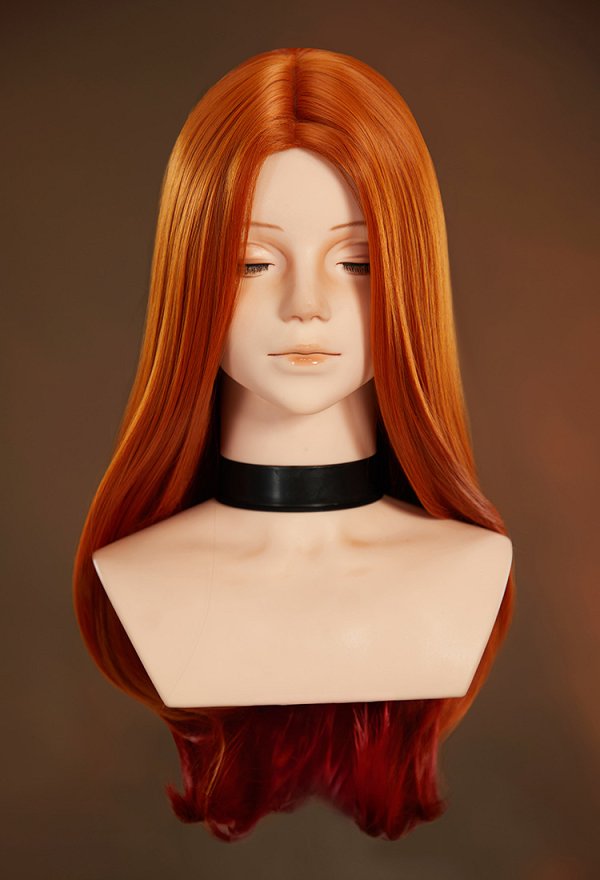 Rival Girl Phoenix Perruque de cosplay orange foncé