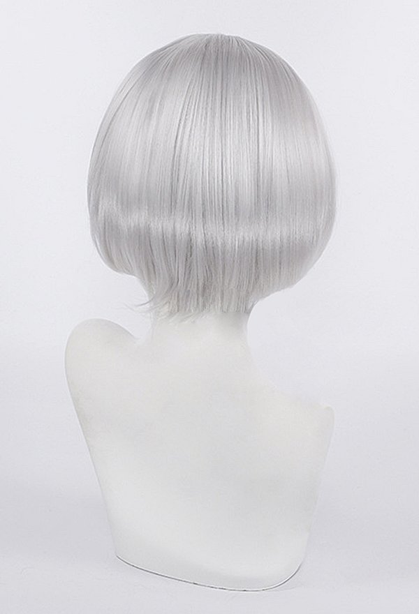 NieR:Automata 2B YoRHa No.2 Type B Perücke Silber Kurz Cosplay Perücke