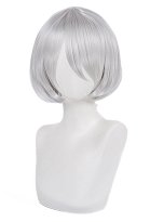 NieR:Automata YoRHa No. 2 Type B 2B Cosplay Corta Peluca Gris Recta NieR:Automata YoRHa No. 2 Type B 2B Cosplay Corta Peluca Gris Recta