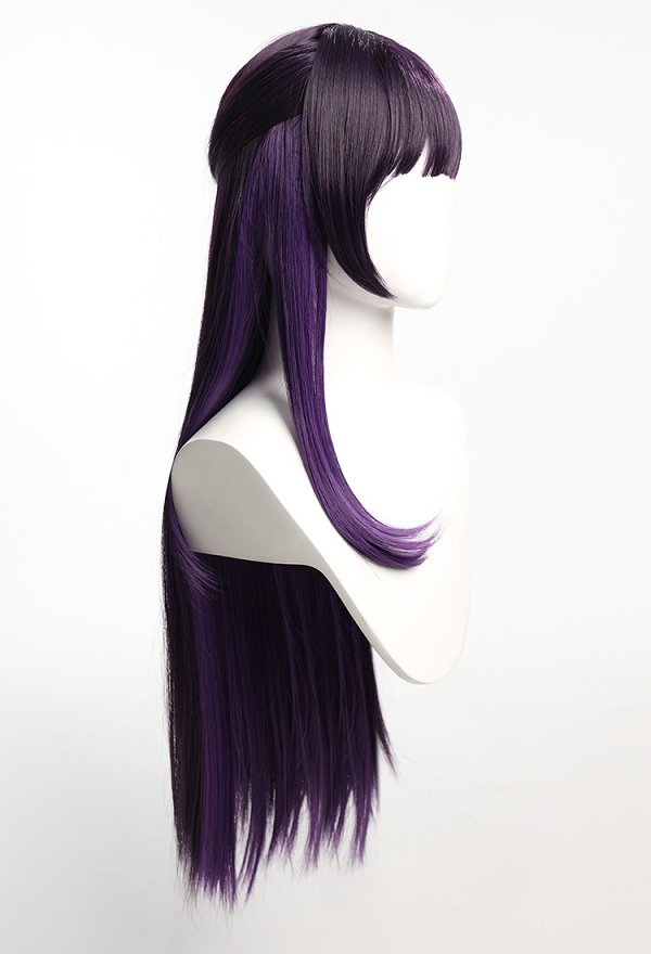 Goddess of Victory: Nikke Mihara Cosplay Wig Long Straight Black Purple Wig