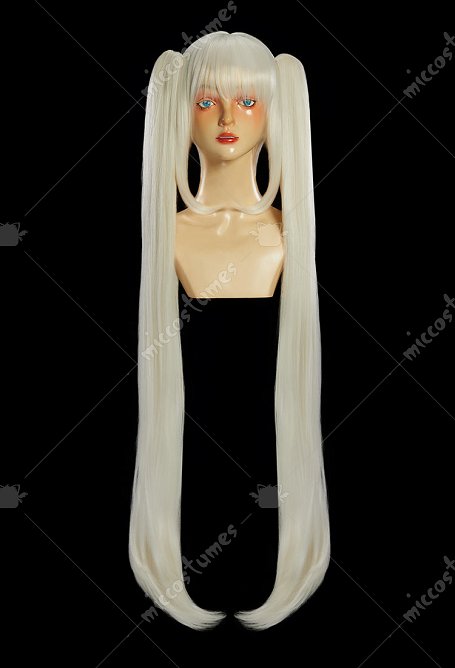 Diosa de la Victoria Peluca de cosplay Nikke Blanc Peluca beige con doble coleta larga