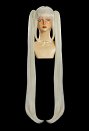 Diosa de la Victoria Peluca de cosplay Nikke Blanc Peluca beige con doble coleta larga