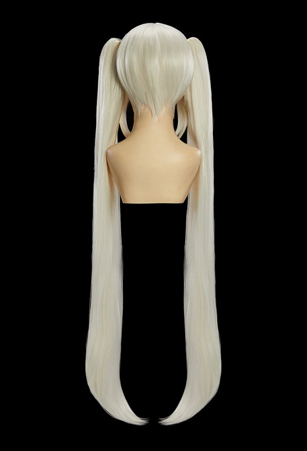 Diosa de la Victoria Peluca de cosplay Nikke Blanc Peluca beige con doble coleta larga