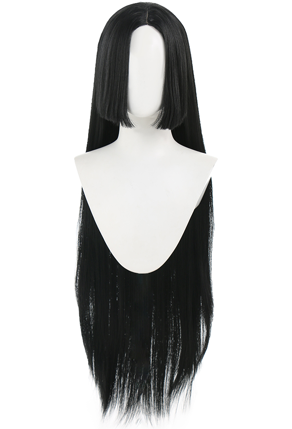 One Piece Boa Hancock Cosplay Perücke Lange Schwarz 100 cm Perücke