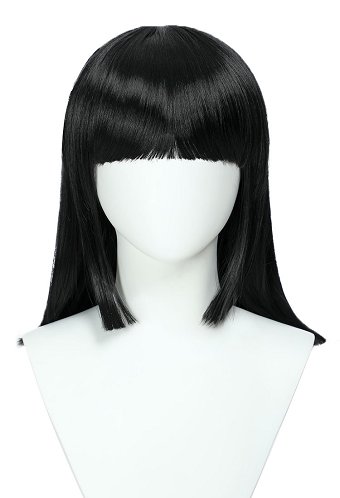 OP Nico Robin Peluca Cosplay Peluca Larga Recta Negra con Flequillo
