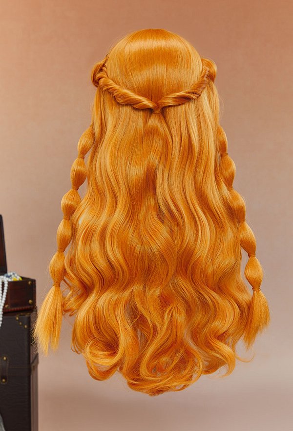 Perruque OP Nami Cosplay Perruque longue bouclée orange