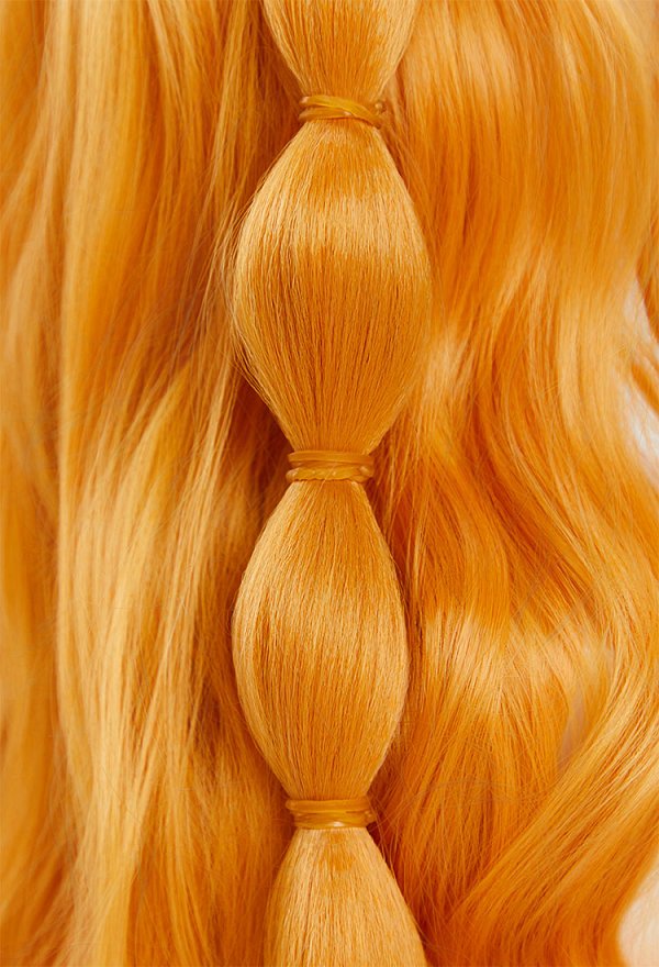 Perruque OP Nami Cosplay Perruque longue bouclée orange