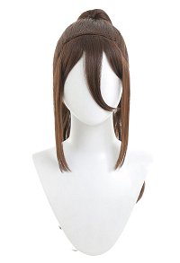 Octopath Traveler Primrose Azelhart Cosplay Wig Long Curly Wig with Bangs