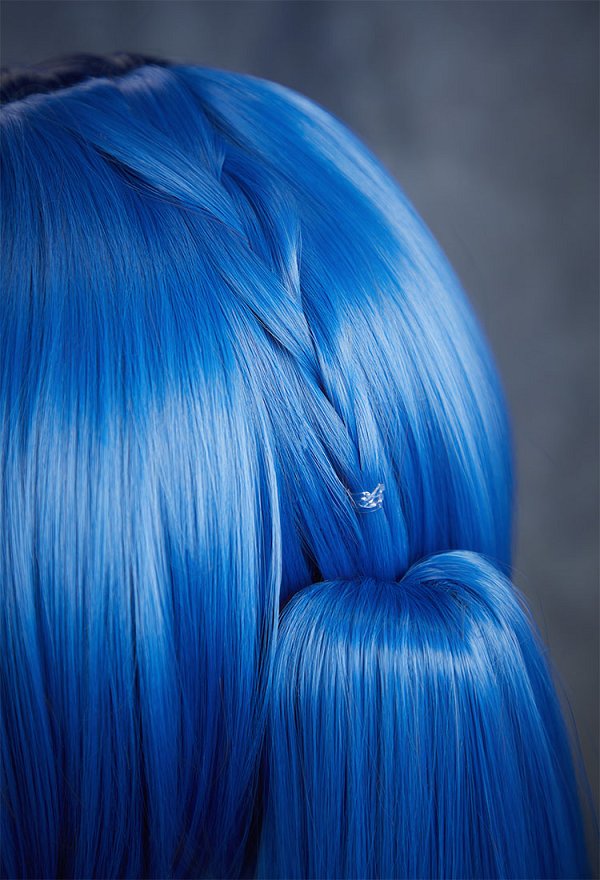 P3/P5 Shikano Ichigo BERRY Cosplay Wig Blue Double Ponytail Wig with Tiger Clips