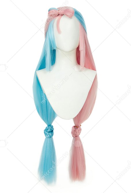 PM Iono Cosplay Perücke Pink Blau Perücke
