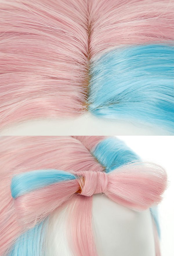 PM Iono Cosplay Perücke Pink Blau Perücke