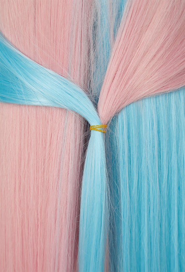 PM Iono Cosplay Perücke Pink Blau Perücke