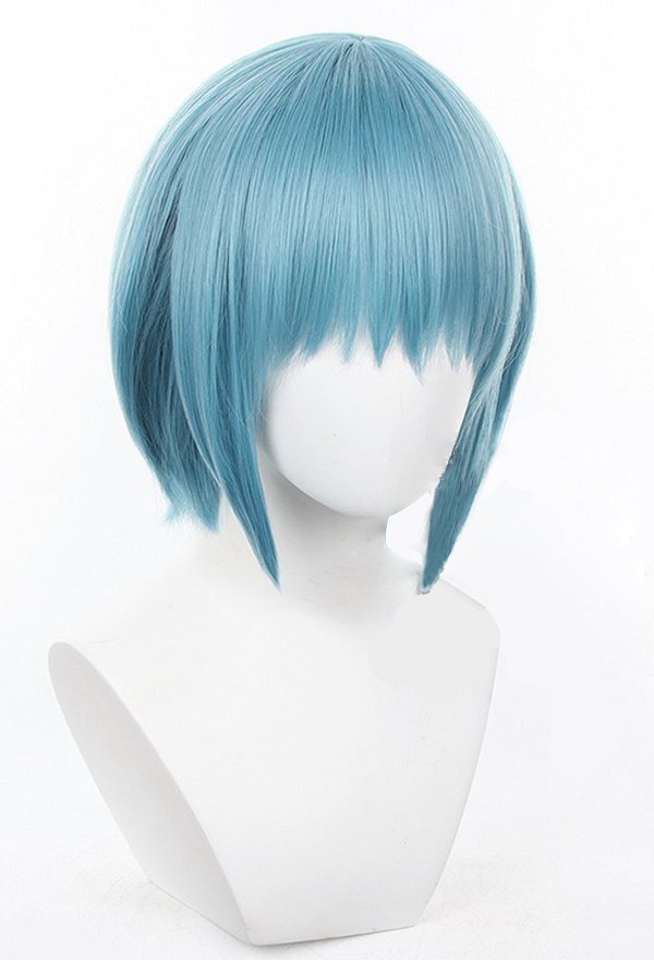 PMMM Magi Magica Miki Sayaka Cosplay Wig Short Straight Light Blue Wig