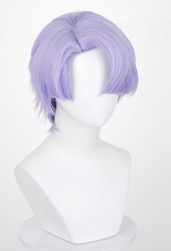Panty & Stocking with Garterbelt Polyester Cosplay Peluca corta de color morado claro