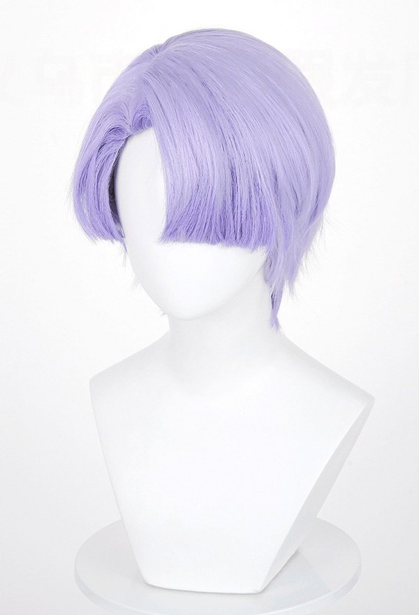 Panty & Stocking with Garterbelt Polyester Cosplay Peluca corta de color morado claro