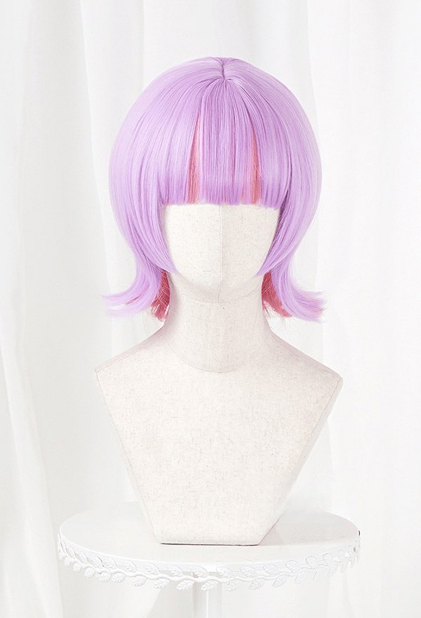 Panty & Stocking with Garterbelt Polyurethane Cosplay Peluca corta de morado claro
