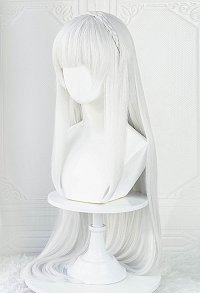 Re Zero Starting Life in Another World Emilia Cosplay Wig with Hair Accessories