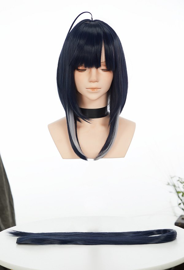 The Ribbon Hero Sapphire Knight Form Cosplay Wig Dark Blue Wig