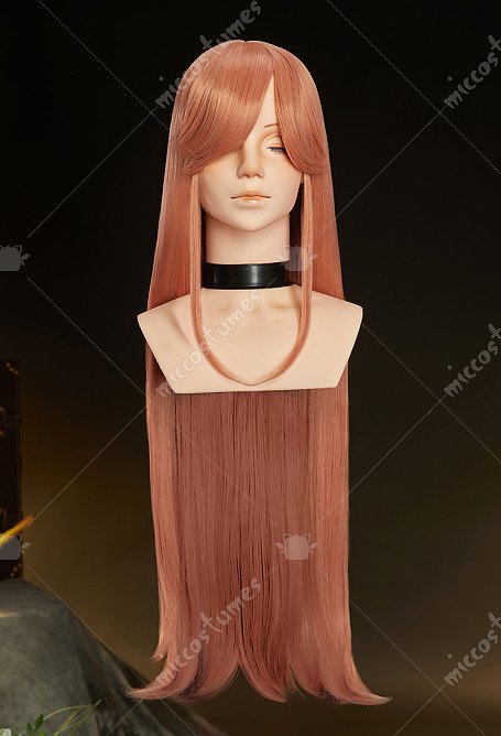 The Ribbon Hero Sapphire Civilian Form Perruque de Cosplay Longue Rose