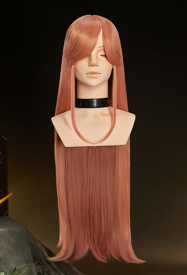 Peluca Cosplay de Sapphire Civilian Form de The Ribbon Hero, Peluca Larga Rosa