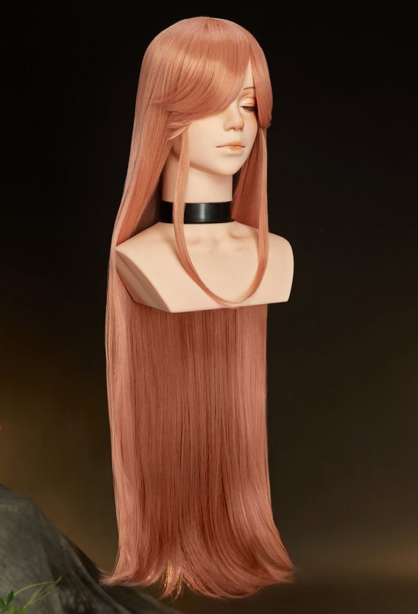 Peluca Cosplay de Sapphire Civilian Form de The Ribbon Hero, Peluca Larga Rosa