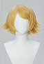 Rin Disfraz de Cosplay Pelucas para Cosplay de Kagamine Rin de Vocaloid Peluca de Color Dorado con el Cabello al Hombro y Ligeramente Ondulado hacia Afuera